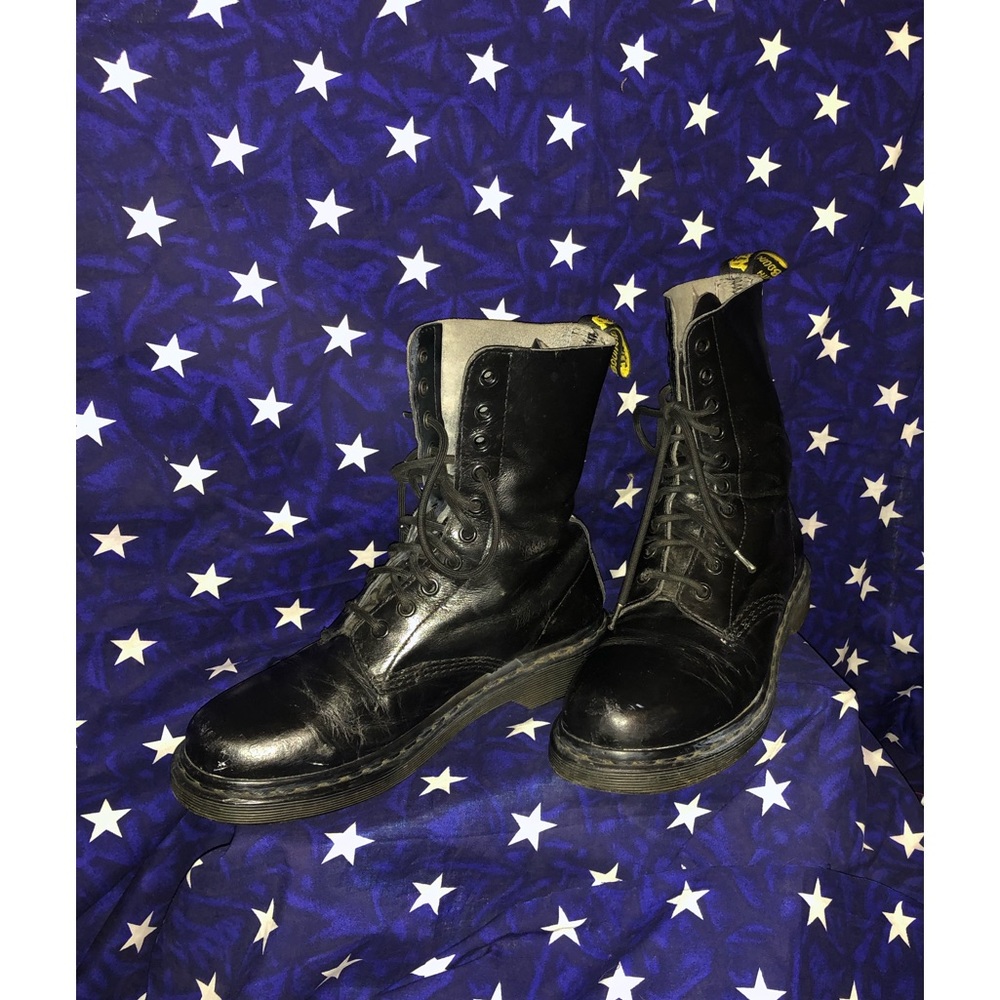 👽 Dr Marten splatter paint back boots size 8 US soft leather SPECIAL $65 BONES - Picture 7 of 7
